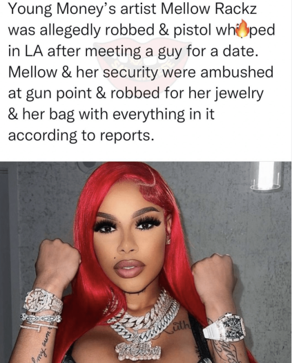 Comment on Lil Wayne artist Mellow Rackz robbed after Date in Los Angeles set her up by Sean Felder