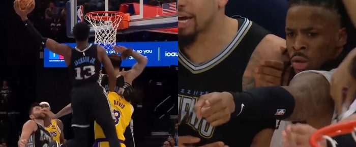 Even Ja Morant Couldn’t Believe This Nasty Jaren Jackson Jr. Dunk Over Anthony Davis