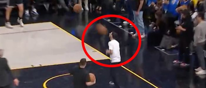 Steph Curry Tried A Full-Court Shot And Missed Everything Except For Someone’s Face