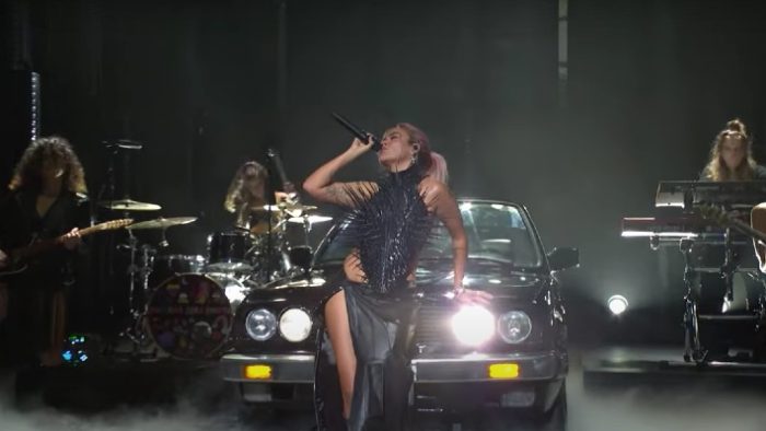 Karol G Displayed Pure Rockstar Energy During A Performance Of ‘Tus Gafitas’ On ‘Saturday Night Live’