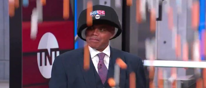 Charles Barkley Got A Big ‘Inside The NBA’ Hat And Had Ping Pong Balls Dropped On Him