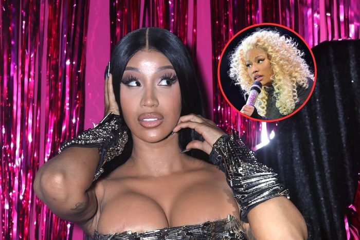 Fans Think Cardi B Copies Nicki Minaj’s White Fur Coat Style