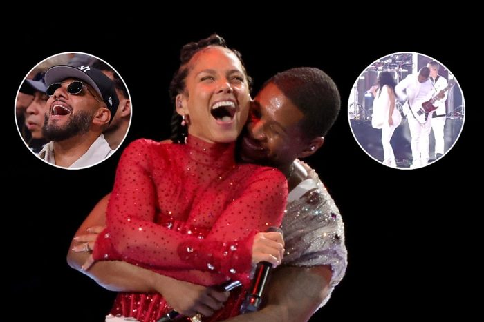 Usher Laughs With Swizz Beatz About 2024 Super Bowl Performance