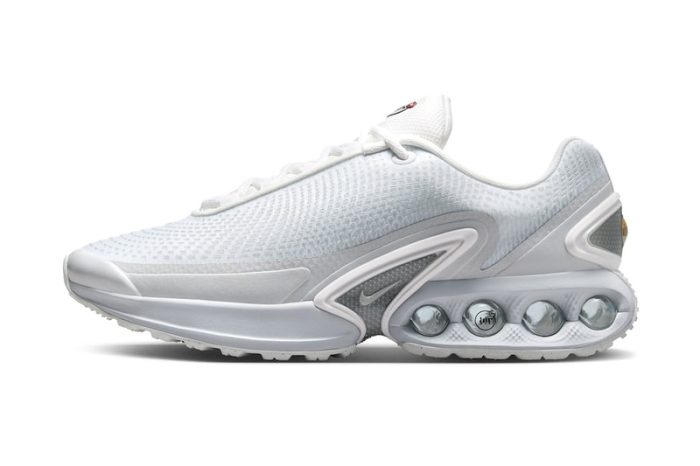 Nike Air Max DN Surfaces in a Clean White/Metallic Silver Colorway